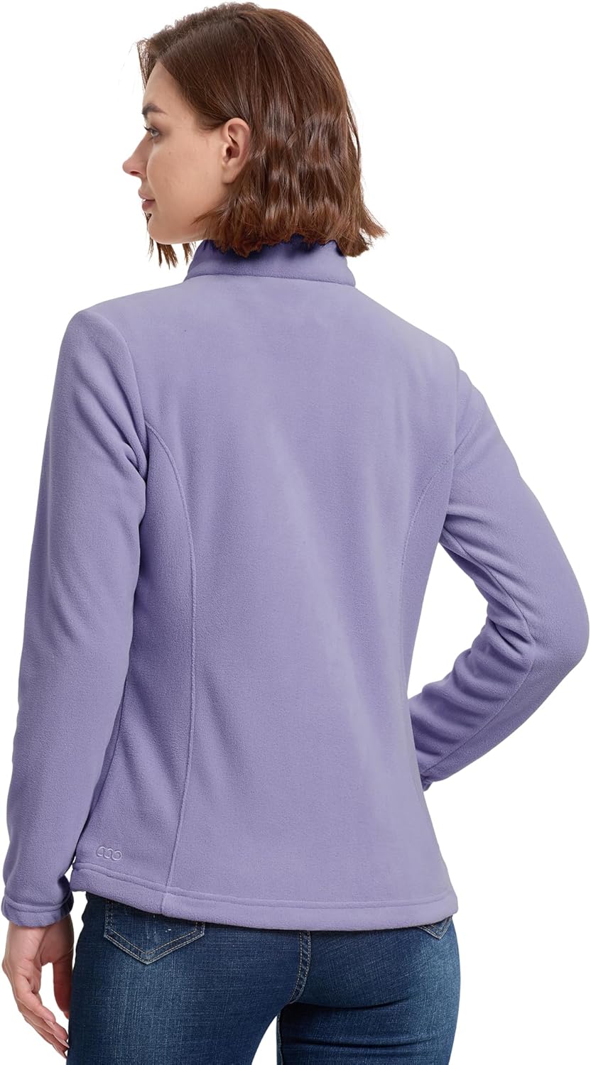 33,000ft Women's Zip Up Fleece Jacket, Long Sleeve Warm Soft Polar Lightweight Coat with Pockets for Winter - Image 2