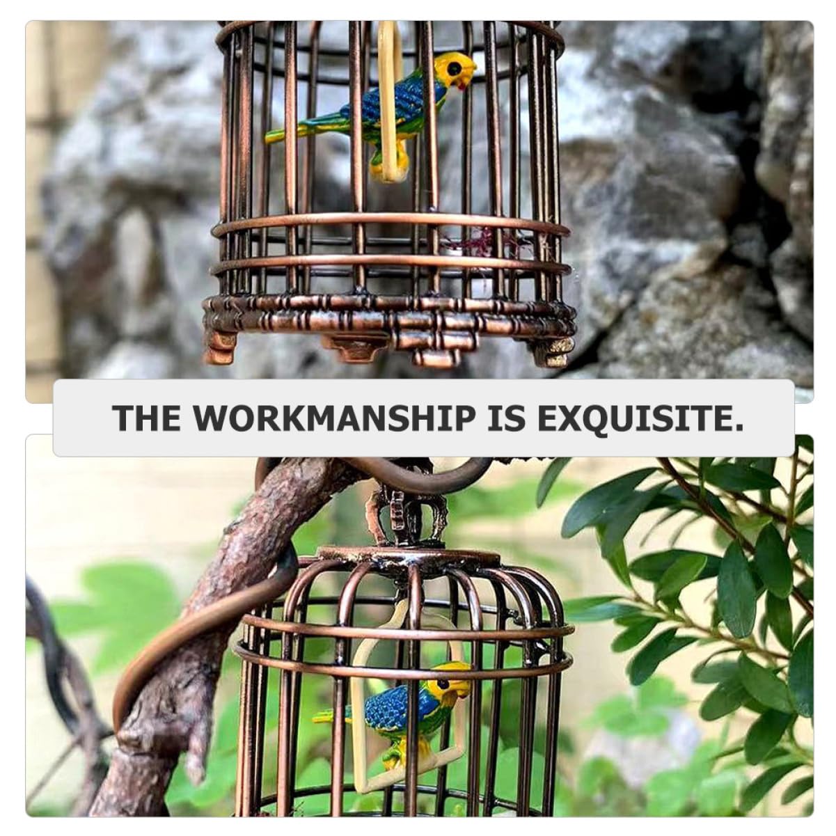 Vaguelly Miniatuur Vogelkooi Ornament Eenvoudige Stijl Lichtgewicht