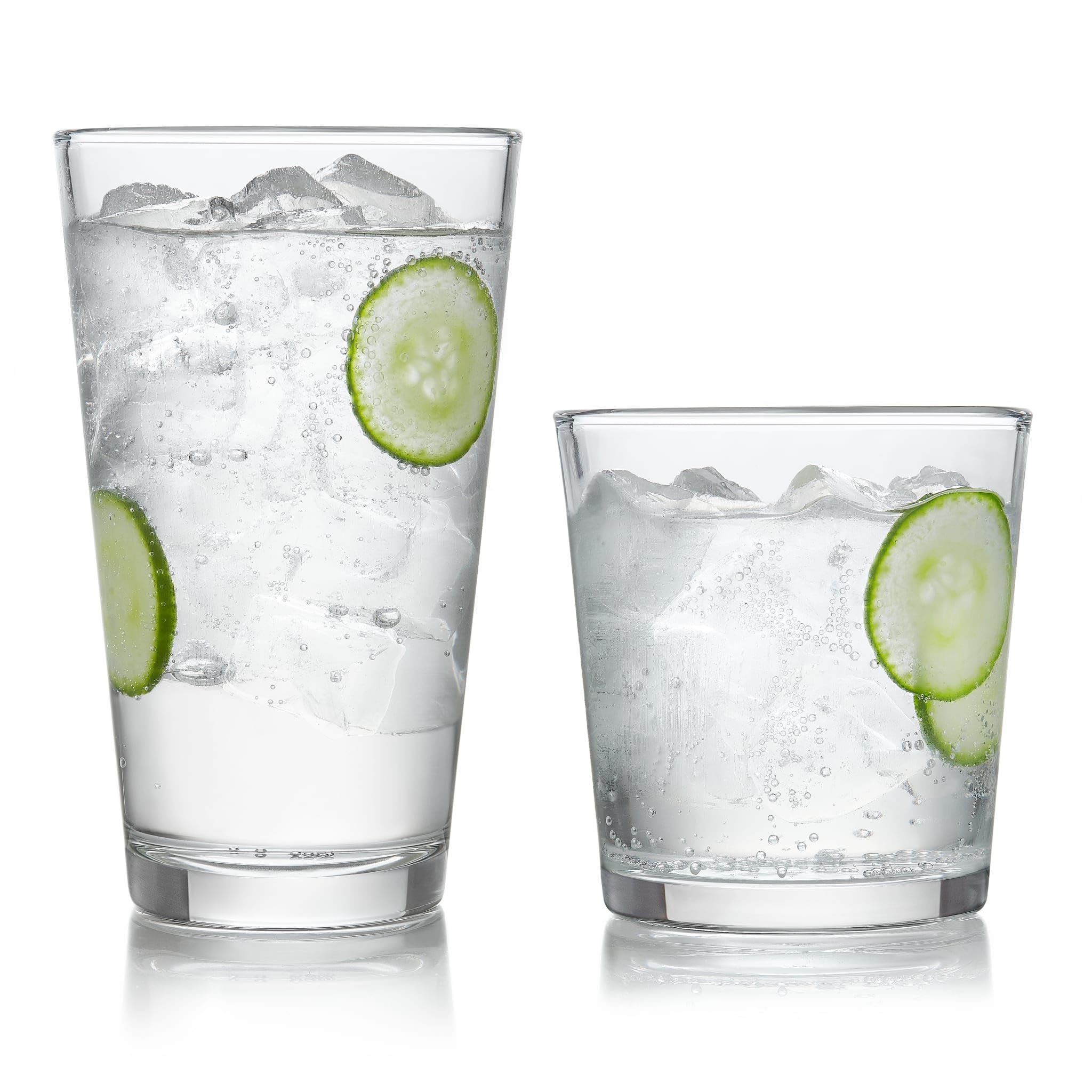 LibbeyPreston Tumbler and Rocks Glasses Set, All Purpose Everyday Drinking Glasses Set of 16, Dishwasher Safe Kitchen Glassware Set