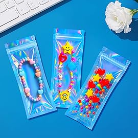 Holographic Bags, 2x5 inch Resealable Smell Proof Bags for Food, Small Business and Party FavorStorage(100 Pack)