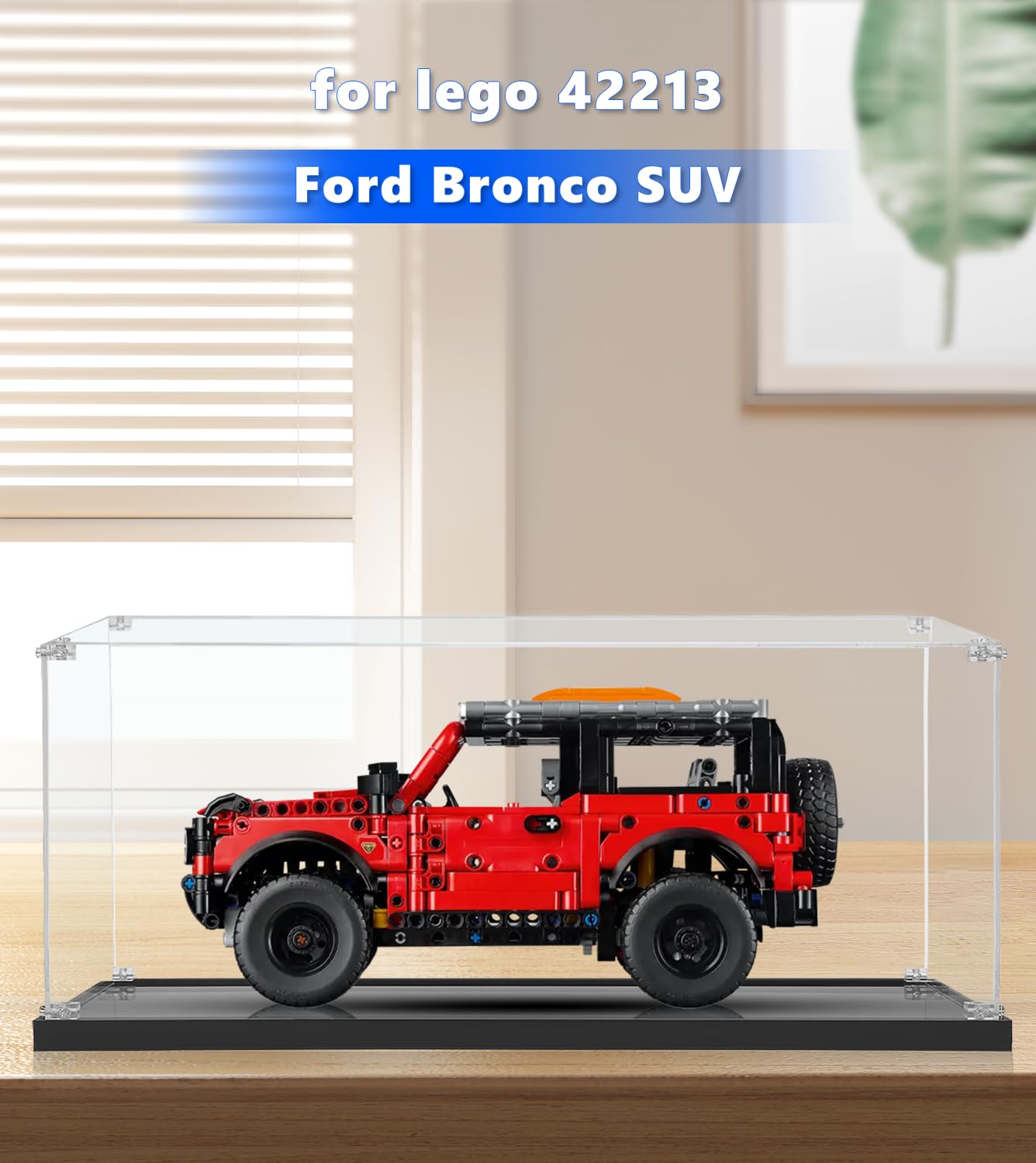 Acryl-Vitrine für Lego Technic Ford Bronco SUV Offroad-Fahrzeug-42213 – Staubdichte Aufbewahrung, Größe: 35X20X15 cm (Nur Display Case, Keine für Lego-Modell inbegriffen)
