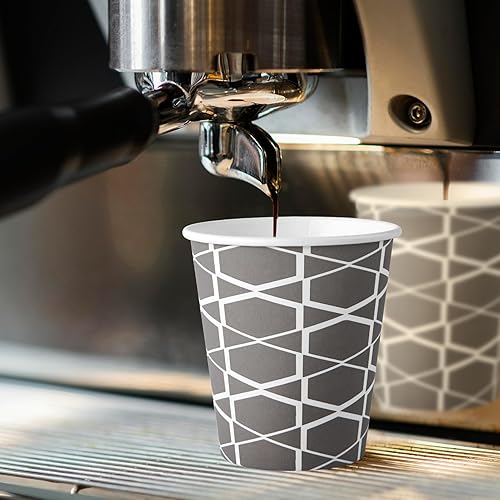 Miniatura 18 de JOLLY PARTY [100 juegos] Tazas de café de papel de 12 onzas, tazas de café desechables con tapas, fundas y pajitas, taza para beber bebidas frías