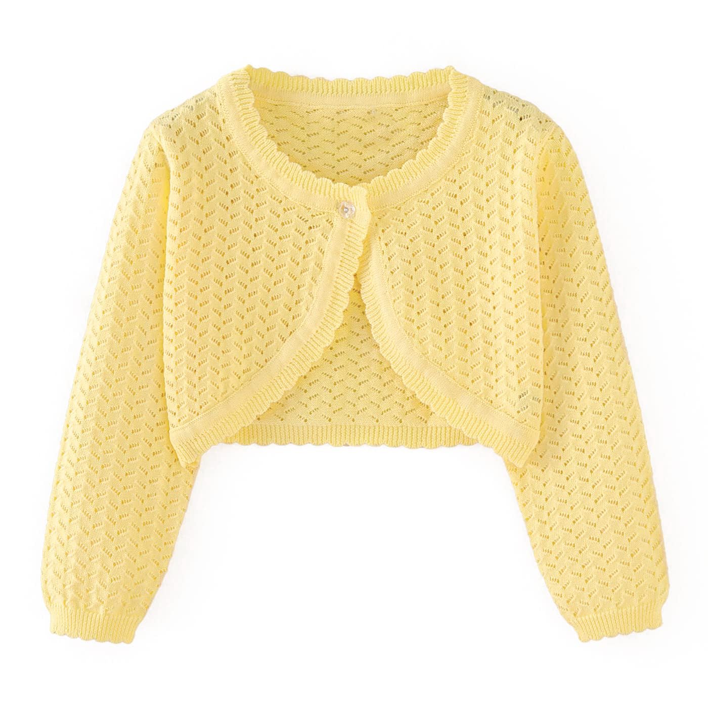 Girls Cardigan Sweater Toddler Bolero Shrug Baby Kids Long Sleeve Dress Up Button Closure Cropped Jacket Tops