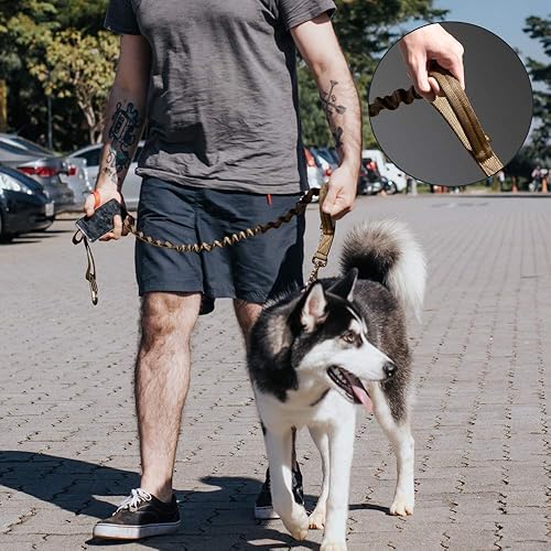 Miniatura 9 de Collar de perro de tamaño S para cachorros, correa elástica ajustable de nailon para perro, correa táctica para perros con asa