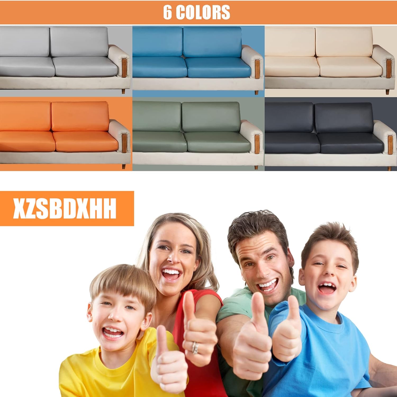 Waterproof PU Leather Couch Cushion Covers 1 2 3 4 Seat Individual Stretch Sofa Seat Slipcover Anti Slip Furniture Protector for Living Room Chair Loveseat Sectional (E 8)