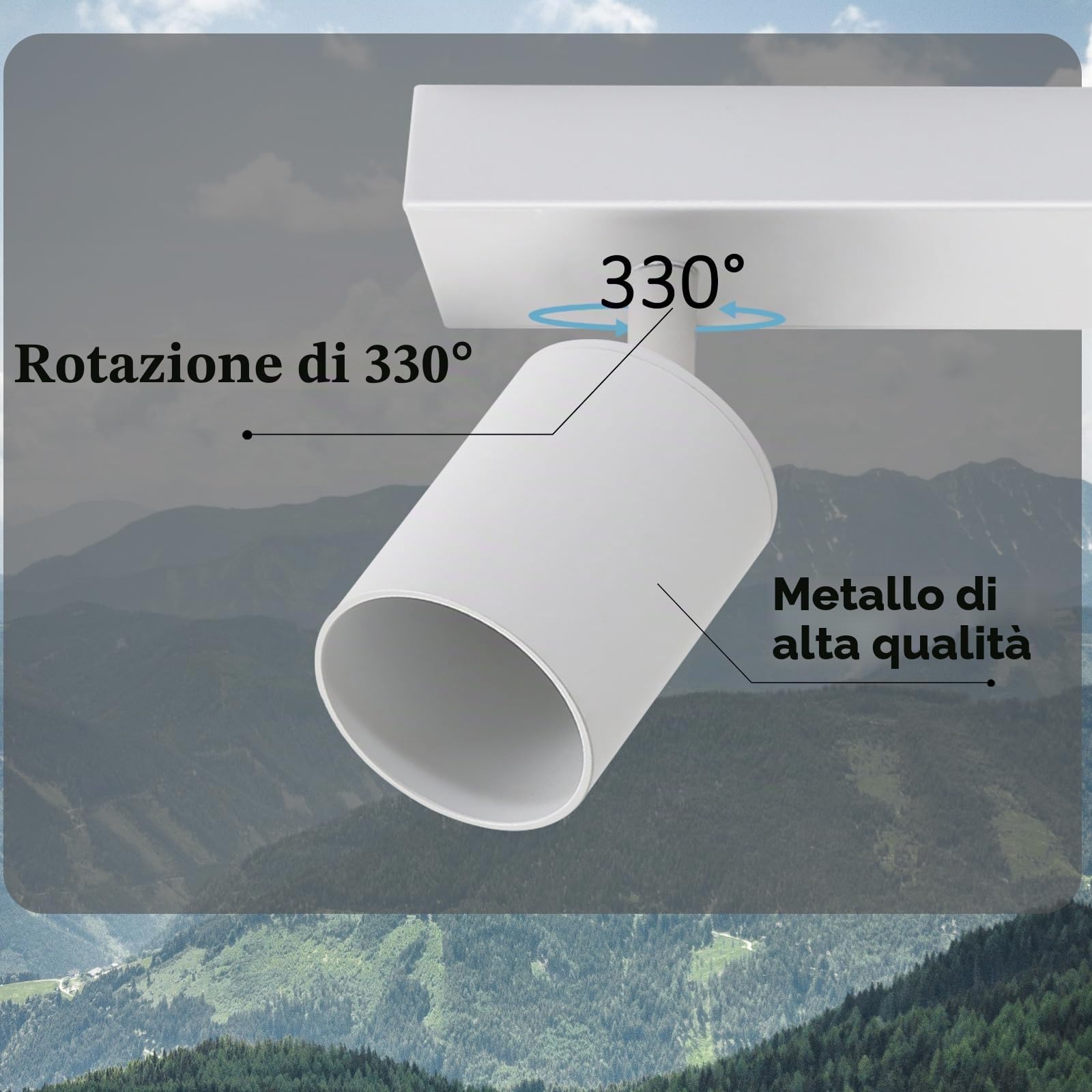 ZMH Plafoniera LED Bianco Faretto a soffitto: Lampadario a soffitto 6 fiamma a LED GU10, girevole di 330°, Lampada da soffitto moderna stile industriale Applique da parete, senza lampadina