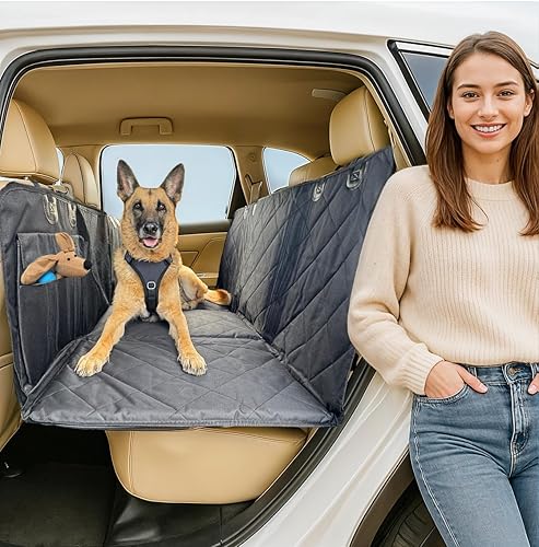 Miniatura 8 de APetsPlanet Funda de asiento de automóvil para perro para asiento trasero con parte inferior dura, extensor de asiento trasero impermeable para