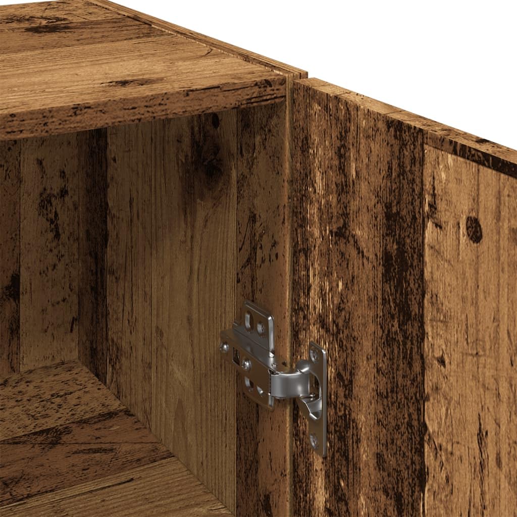 vidaXL Armadietto da parete in legno anticato/marrone, 34,5 x 34 x 90 cm, armadio in legno ingegnerizzato per soggiorno/casa