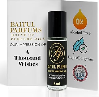 Comparable to A Thousand Wishes Alcohol-Free Perfume Oil – 8ml Travel Size Roll-On Glass Bottle, Long Lasting Fragrance, 98% True-to-Scent, Clean Scent Perfume, Main Accords - Floral, Fruity