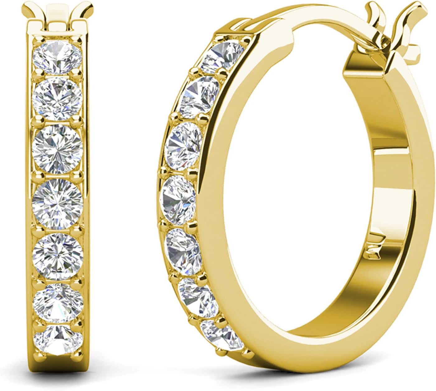 Hoop Loop Earrings for Women18K White Gold with Sparkling Element Crystal with Jewellery Box for Women Wife Mother Daughter