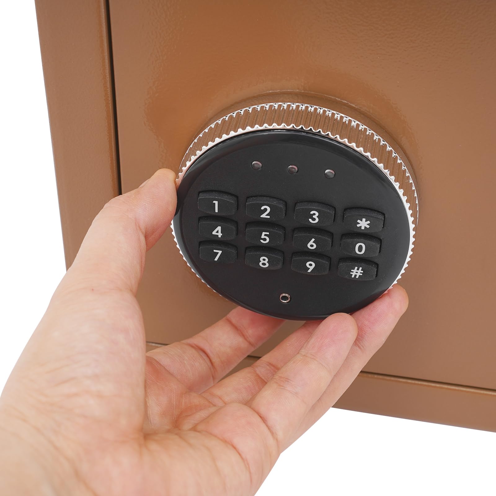 Cassaforte con password digitale e chiave di emergenza, funzione di allarme, 31 × 20 × 20 cm, cassaforte sicura per casa, ufficio e hotel (caffè)