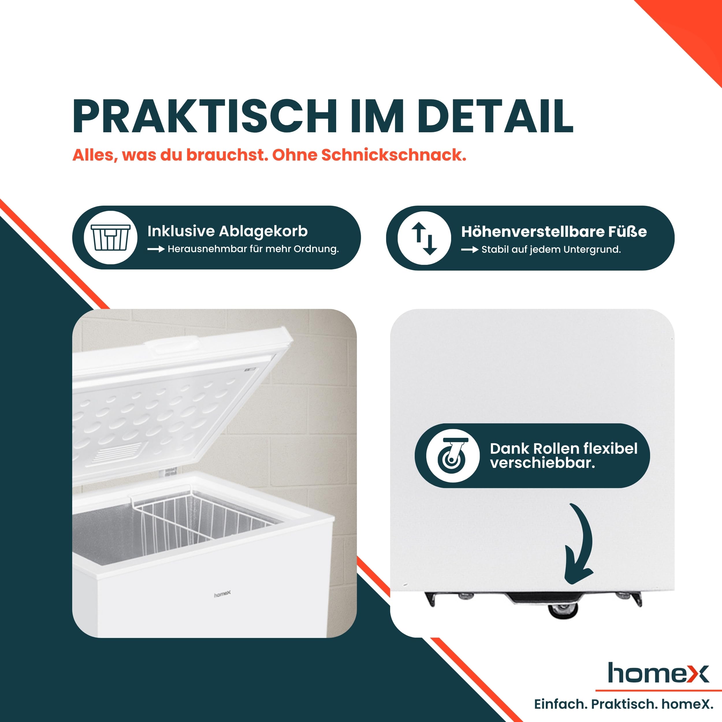 homeX Gefriertruhe 98L 4-Sterne Super-Frost-Funktion LED-Display weiß FT1020-W