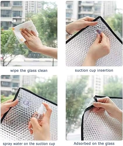 Miniatura 8 de Película de privacidad 100% opaca para protección solar, control de calor, anti UV, película aislante de papel de aluminio, absorción de ventosa, no