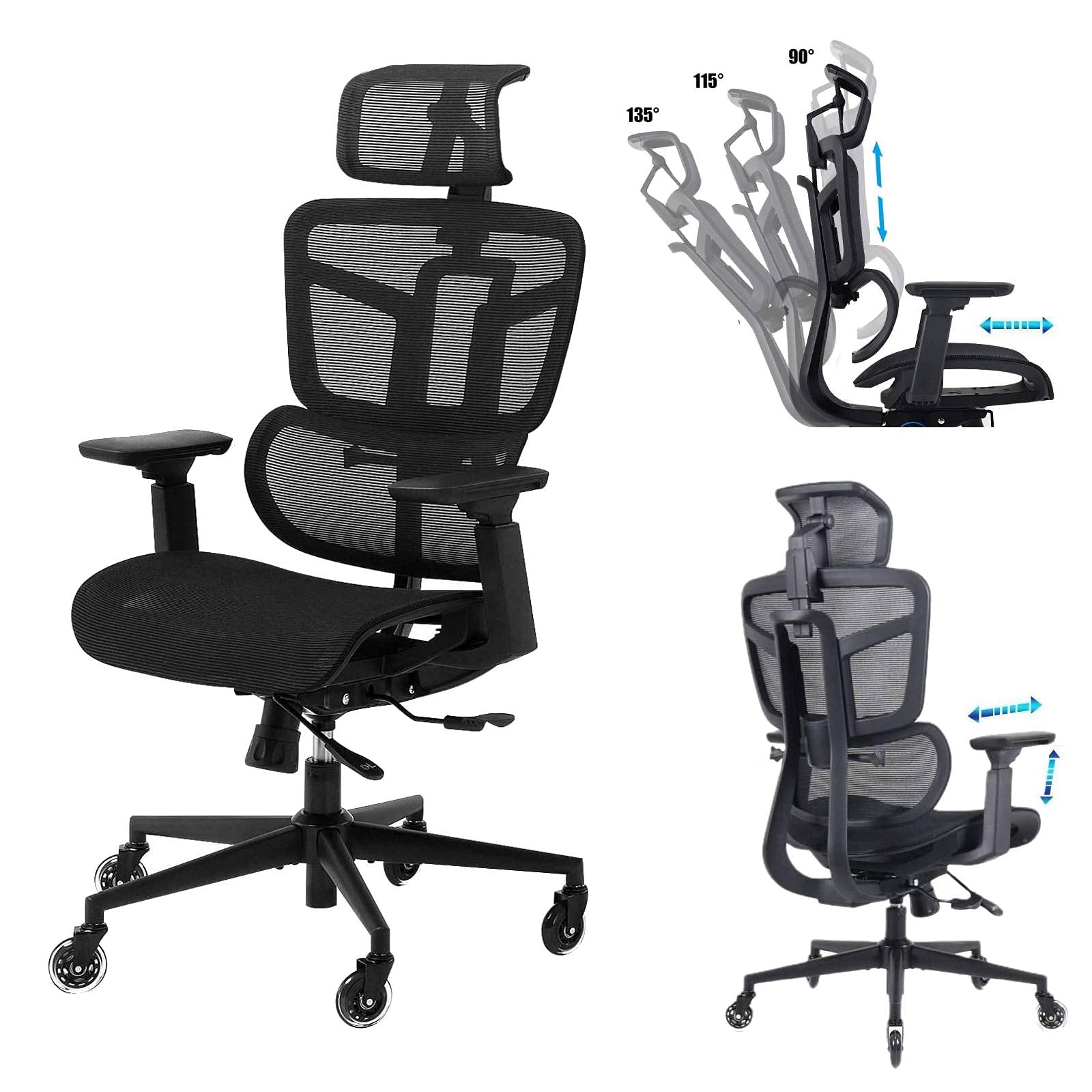 Ergonomic Office Chair, High Back Office Chair, Big & Tall Mesh Office