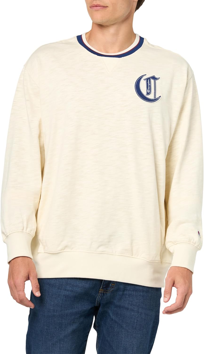 Champion Men's Modern Retro 100% Washed Cotton Crewneck Sweatshirt, Standard Fit