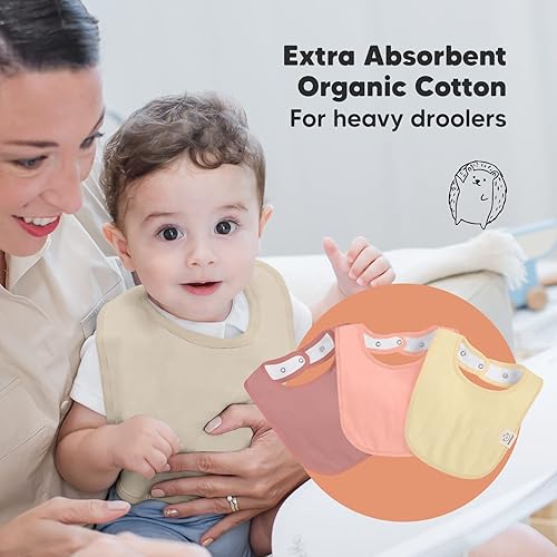Miniatura 5 de KeaBabies Paquete de 8 baberos orgánicos para bebés para niñas y niños y paquete de 10 baberos bandana para bebé, baberos de dentición para niños y