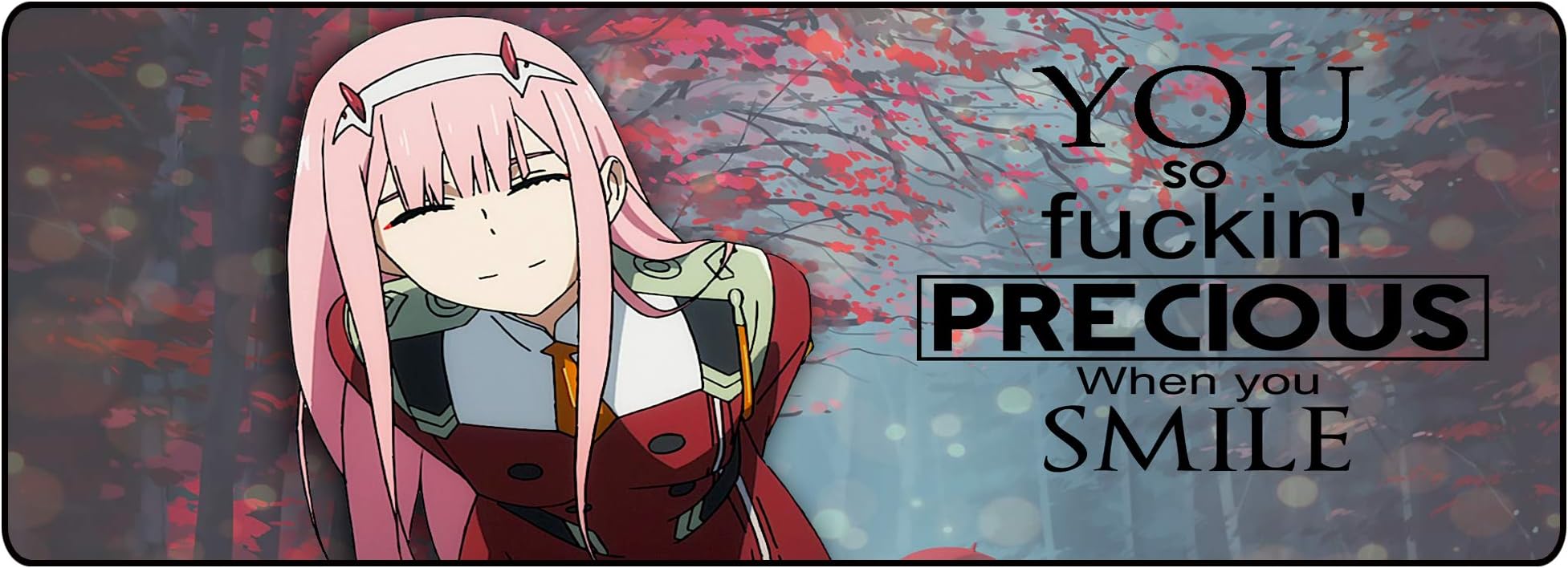 Anime Darling in The FRANXX Zero Two Large Extended Gaming Mouse Pad Mat, Stitched Edges, Ultra Thick 3 mm, Wide & Long Mousepad 31.5" x 15.7" x 0.12" (4)
