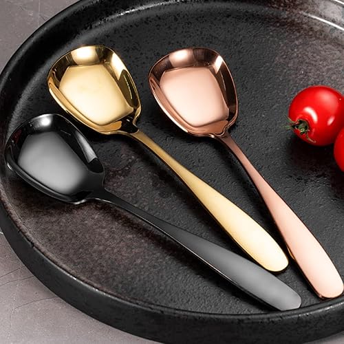 Miniatura 7 de BESTonZON 4 piezas de picas de bistró coreanas calientes para cereales de frutas, pasteles, helados, café, cucharaditas planas, sopa para mini