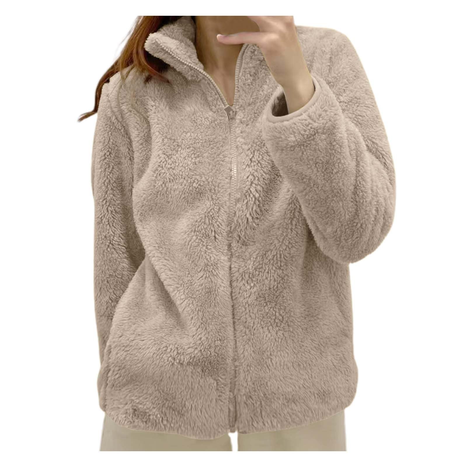 Veste Pilou Pilou Femme Sans Capuche - Manteau Hiver Chaud Polaire Avec Boutons Et Poches - Grande Taille Confortable Et Douce