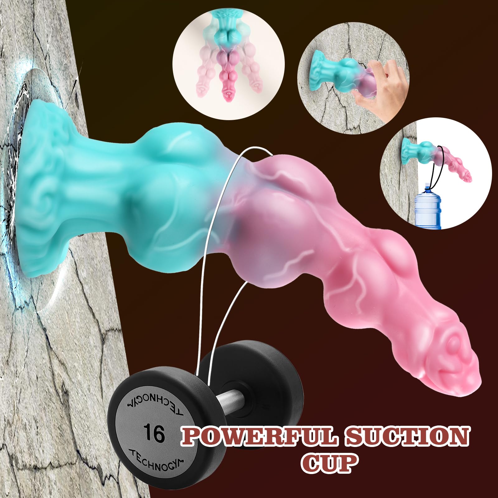 10.6" Huge Dildo Monster 3 Knots Dildo, Soft Silicone Anal Knotted Horse Dildo, Thick Dog G-Spot Dildo with Big Suction Cup,Big Fantasy Dragon Anal Sex Toy, Adult Sex Toys & Games for Women, Men, Gay: 7.5 IN