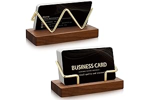 Amyhill Wood Business Card Desk Holder for Office, Postcard Holder