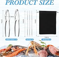 Vista 3 de Zhehao Juego de galletas y púas de langosta para fiestas de mariscos, suministros para cenas, herramienta de patas de cangrejo de acero inoxidable