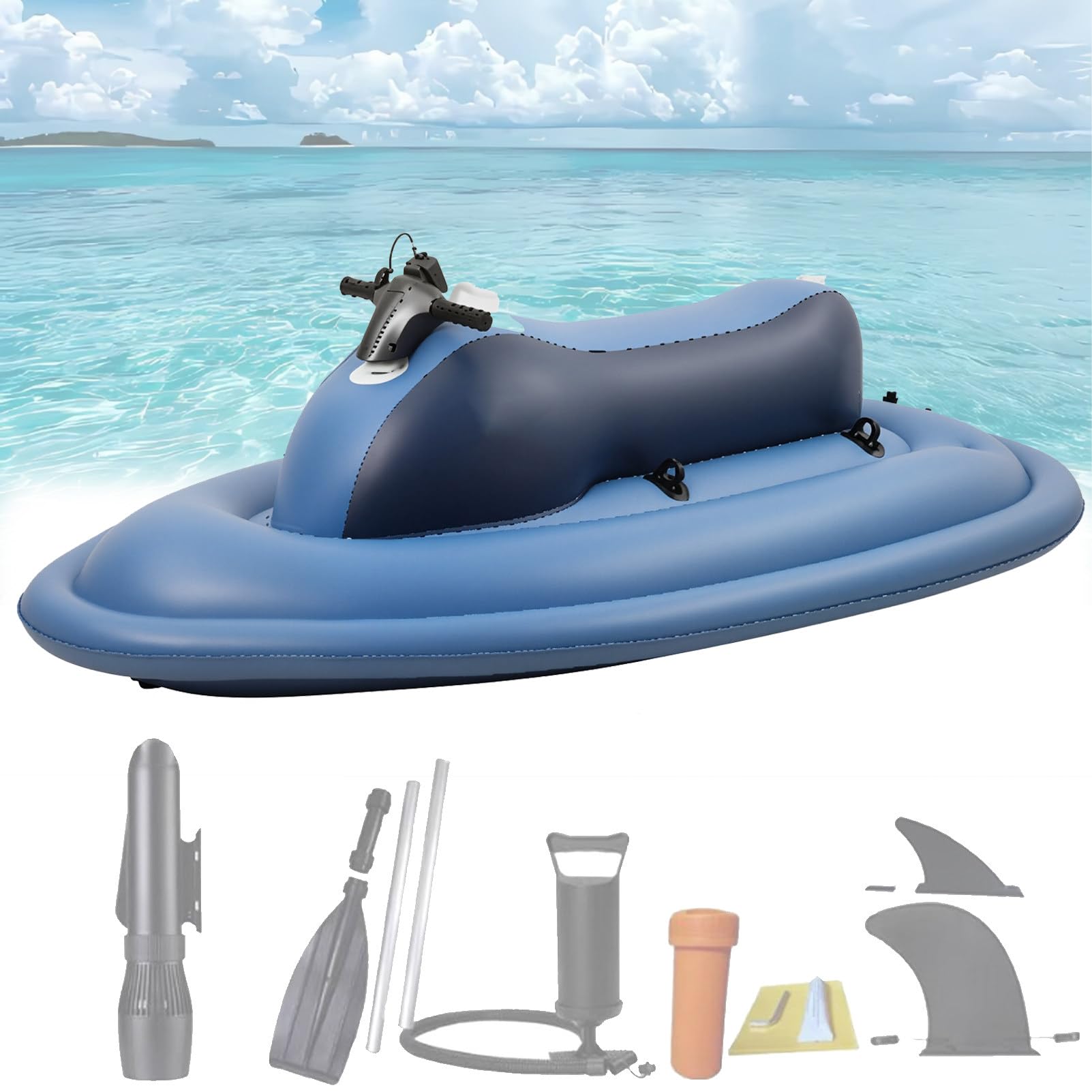 Bateau Gonflable,Paddle Electrique,éLectrique Portable 500 W/700 W avec Moteur Et Batterie Rechargeable,pour Enfants, PlongéE, Natation Et Kayak B