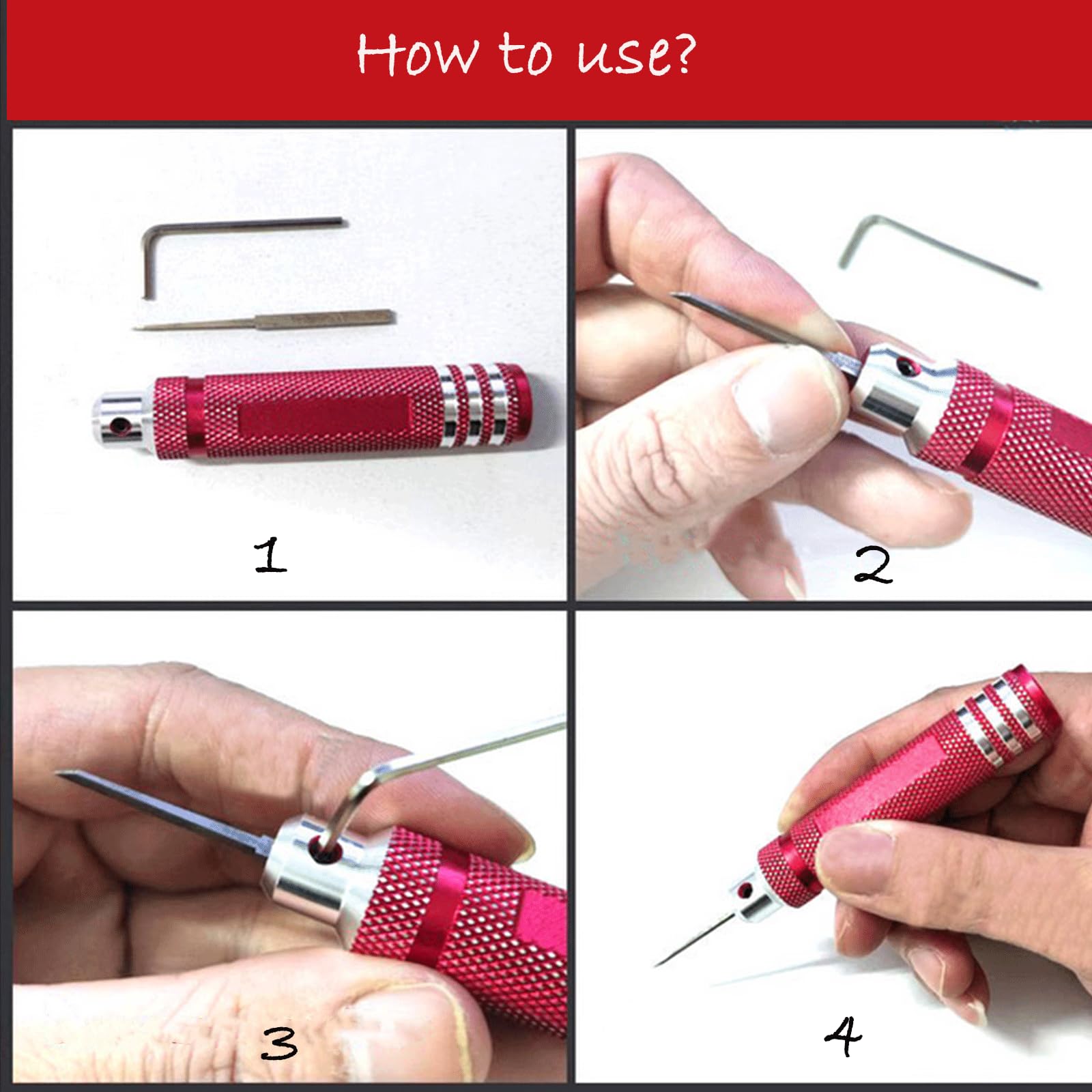 BDHI 7 in 1 Prime Model Scriber Model kit for Modelling Making Hobby Carving Engraving Cutting Red(Y349-1) - Image 3