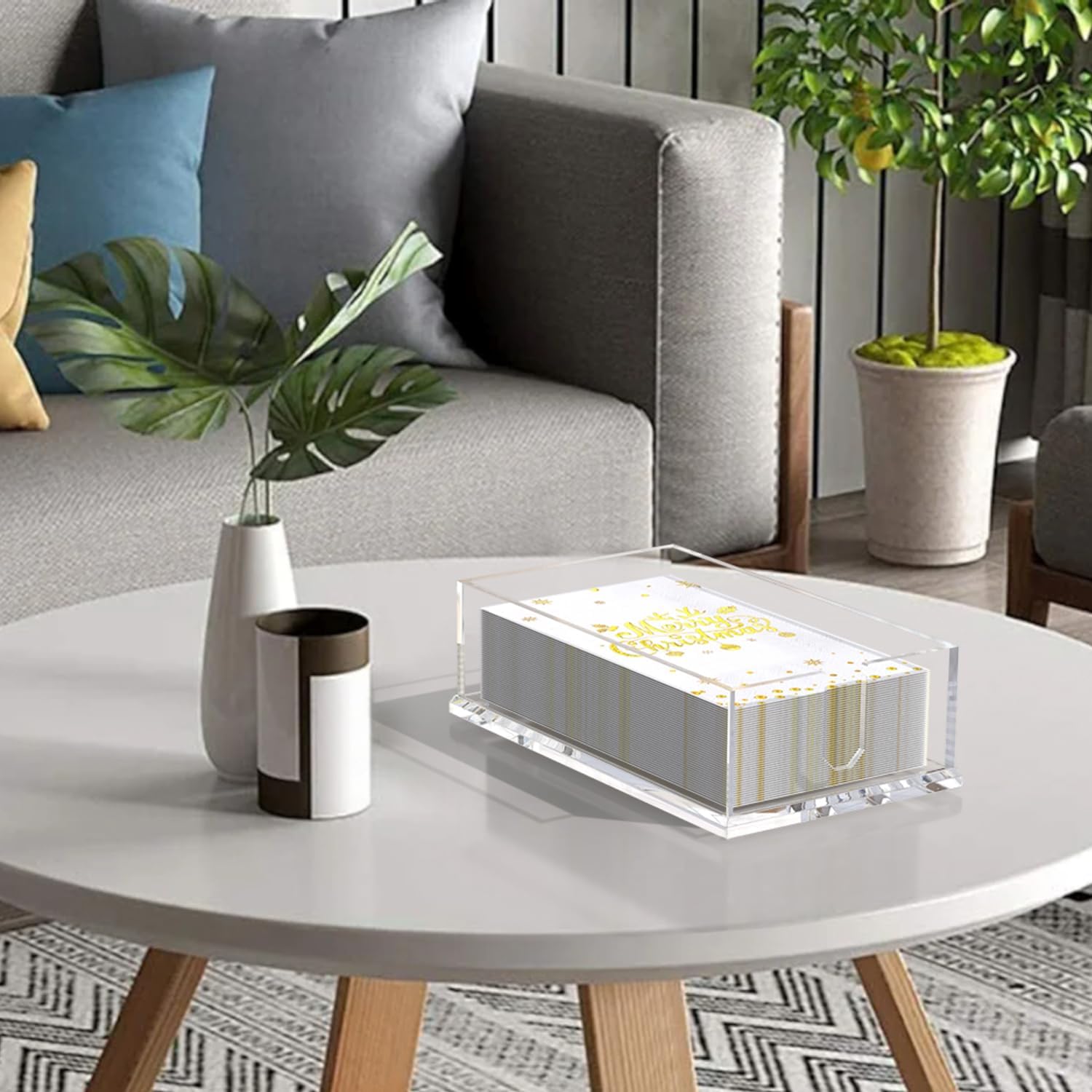 Transparent Acrylic Napkin Holder Clear Guest Paper Disposable Hand Towel Dispenser Tray Organizer For Table Home Kitchen Restaurant and Hotel Business - Image 9