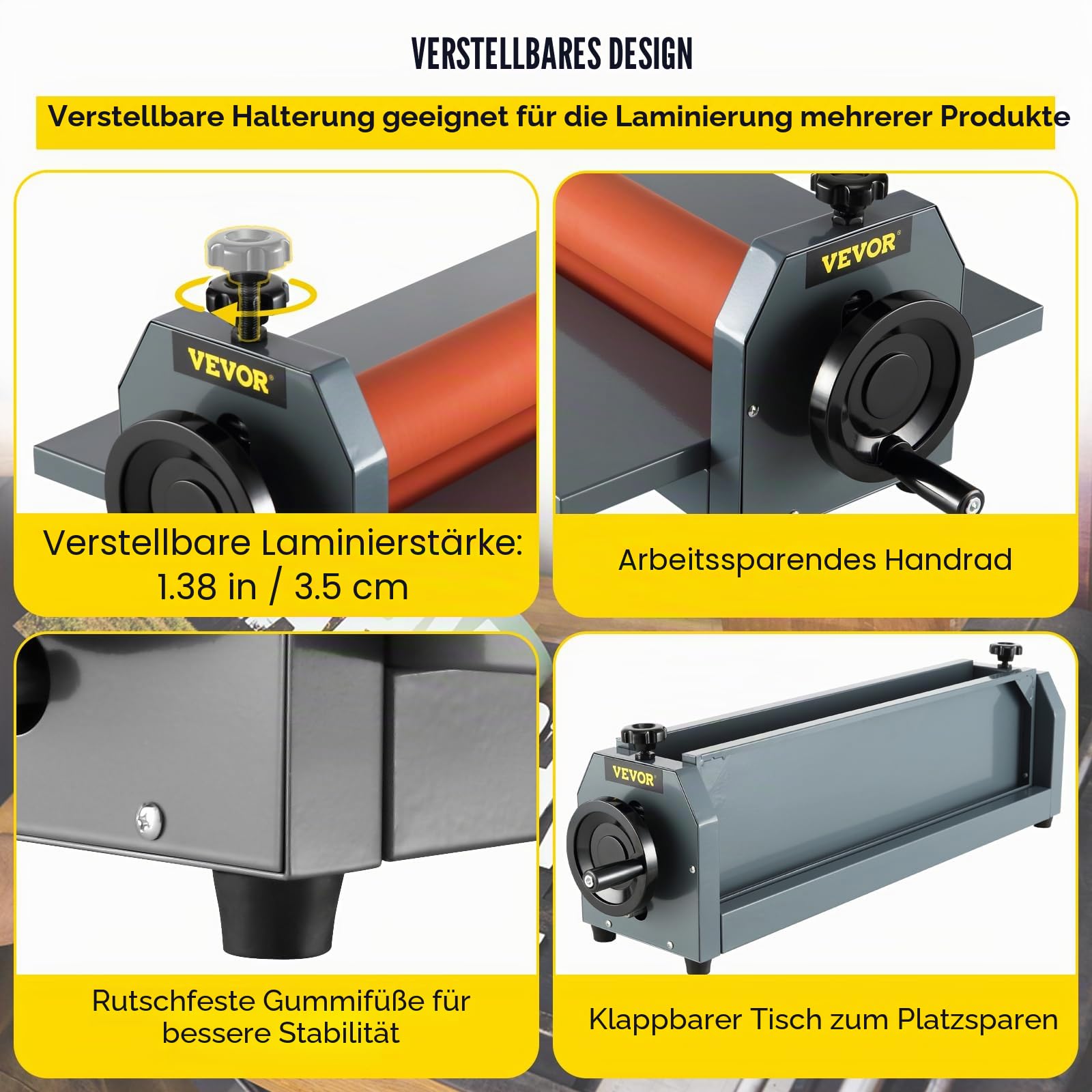 VEVOR LBS650 Cold Laminating Machine 650mm Manuell Kaltlaminiergerät 25.5 Inch Rollenlaminator Cold Laminator Photo Painting Poster Menu Brochure