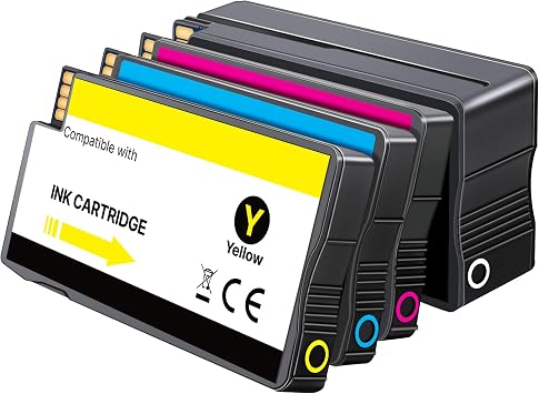 Compatible HP93 | Black Cyan Magenta Yellow, 4-Pack, Without Chip work with HP Officejet Pro 8130e 8120e 8135e 8139e 8120e 8125e Printers