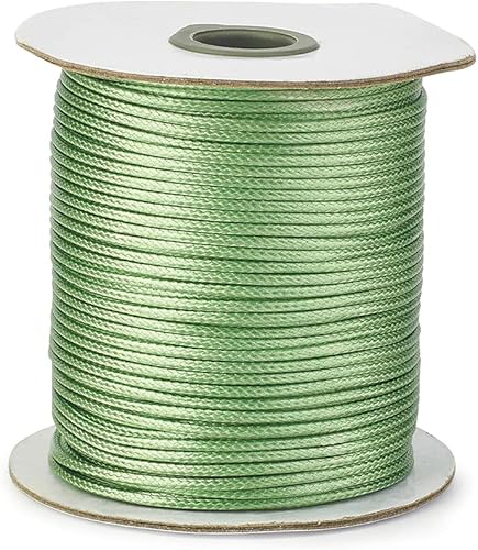 Vista 34 de Cheriswelry 90 yardas/rollo de 0.079 pulgadas, cordón encerado negro de poliéster coreano, joyería de cuentas, hilos para manualidades, cuerda