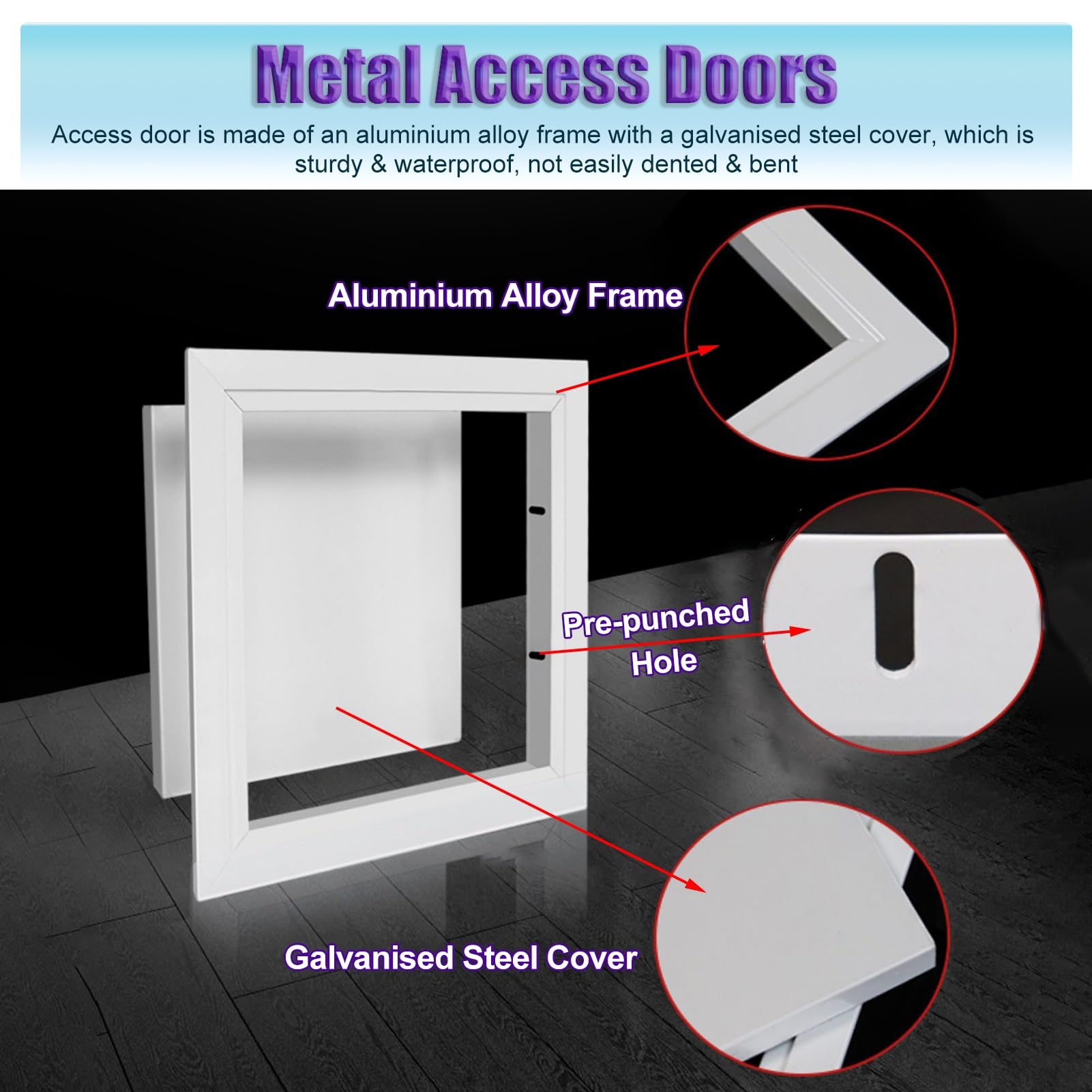 Sportello Ispezione Botola di Accesso Al Soffitto in Lega di Alluminio, Sportello di Servizio a Scomparsa per Abitazioni/ Garage/ Soffitte, Copertura Idraulica in Acciaio Zincato con Viti(50x60cm/20"x
