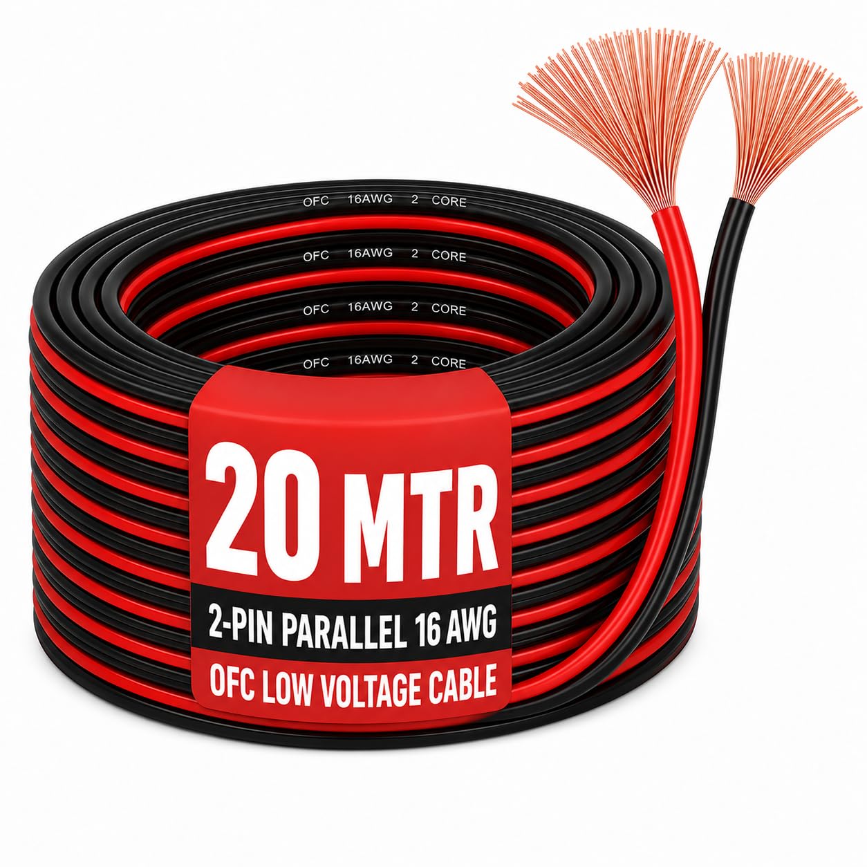 MOCKING BIRD 16 AWG Gauge Speaker Cable (20 Mtr)–2 Conductors Red Black Audio Cable, Low Voltage Copper Wire for Speaker, Home Theater, Car Audio, Amplifier, Receiver | (20 Mtr)-image-25