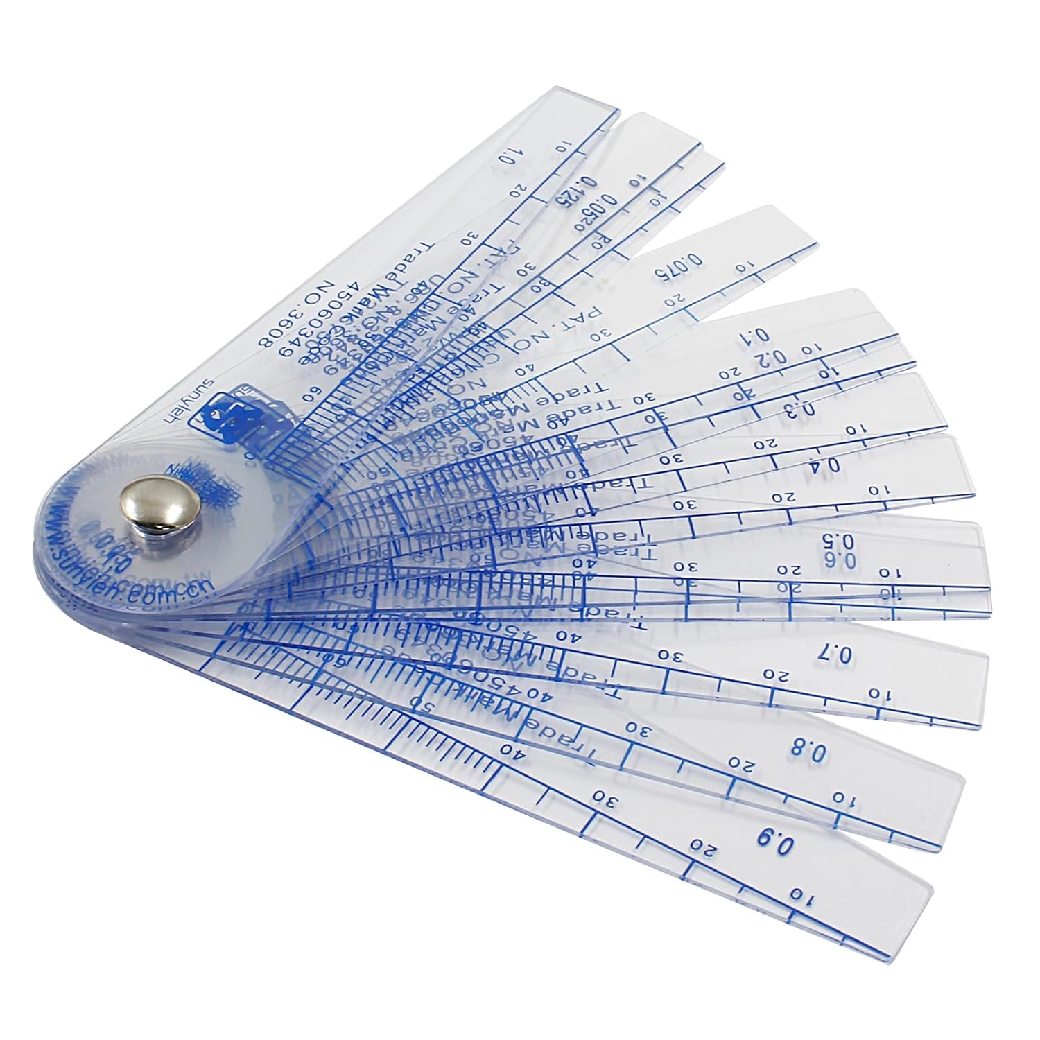 uvbws 1 Pcs Plastic Feeler Gauge 0.05-1mm Thickness 13 Blades Measuring Tools for Measuring Gap