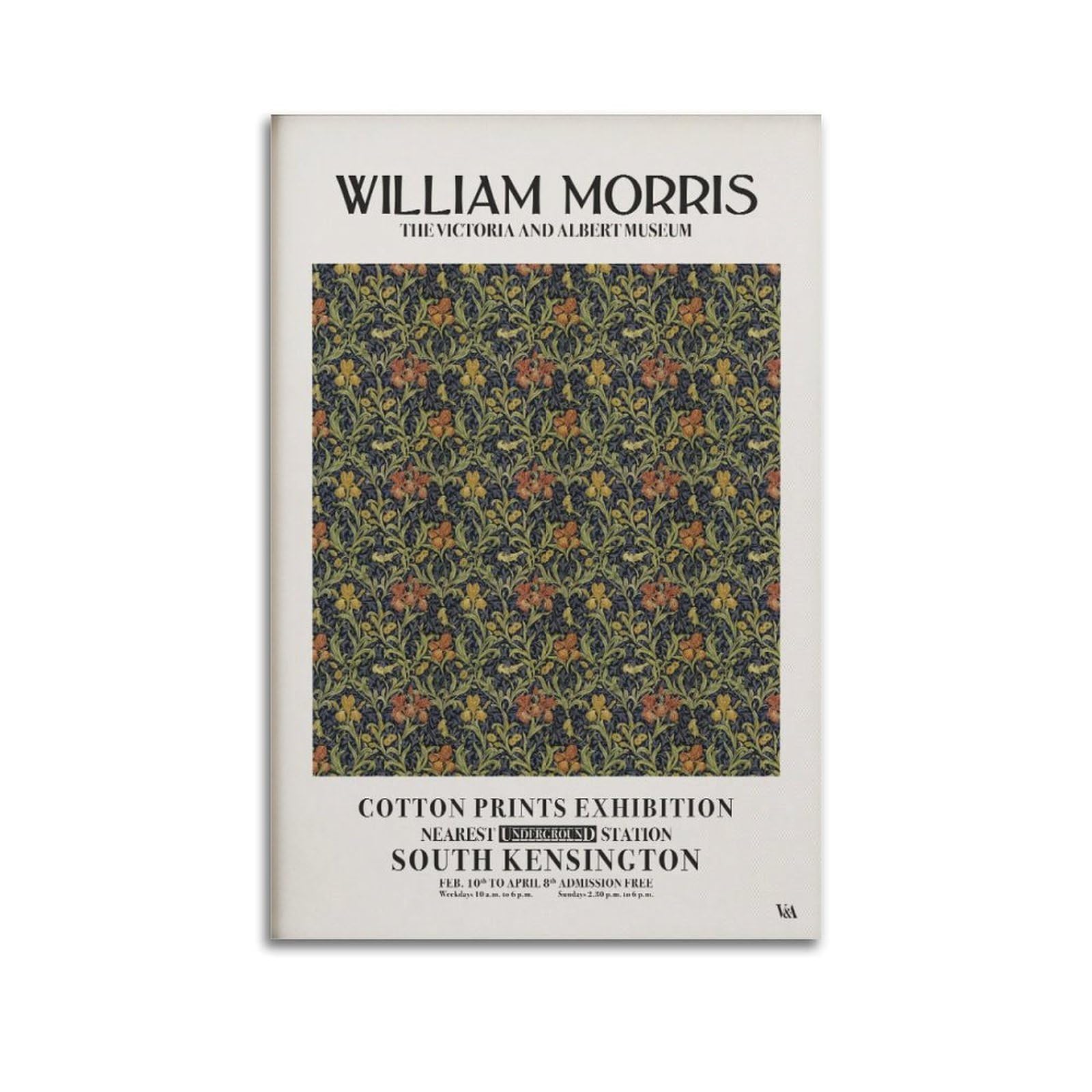 xiaoxiaoshen William Morris Exhibition Floral Canvas Poster Wall Art Prints Room Aesthetic Murals Bedroom And Living Decorations 24x36inch(60x90cm)