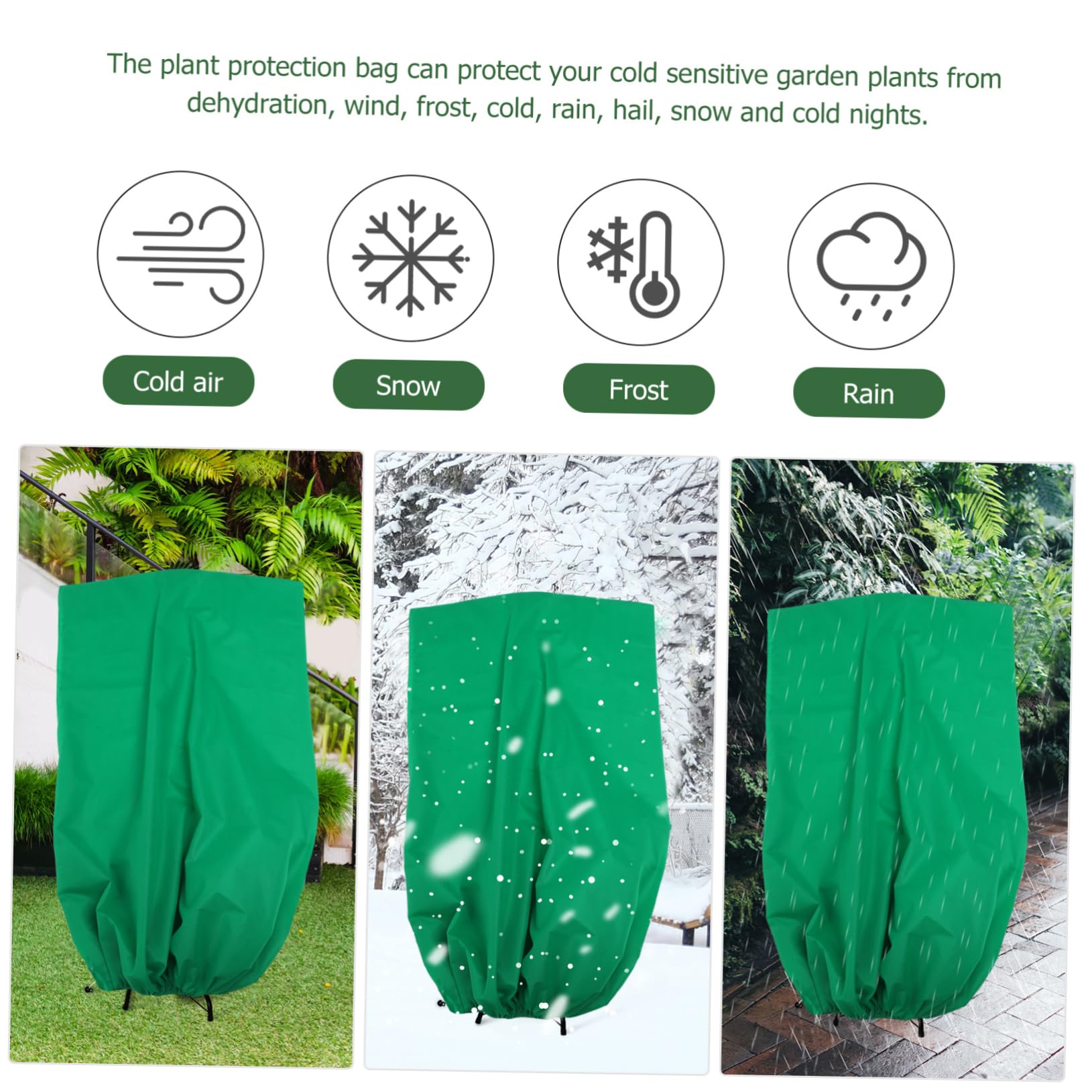 INOOMP Copri Piante Antighiaccio Non Tessuto Verde 2 Pezzi