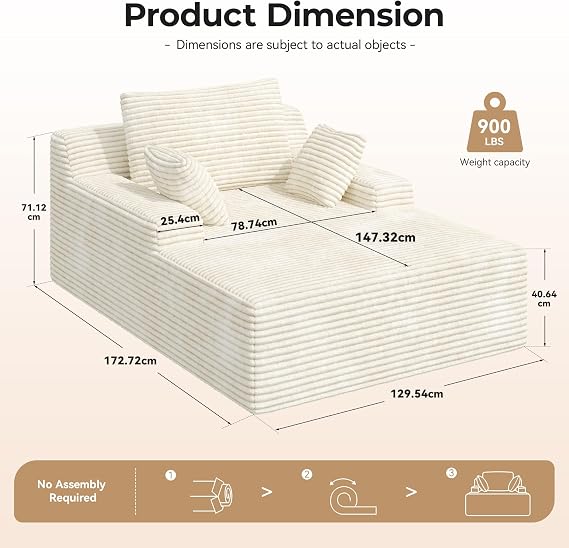 Boneless Sofa Cloud Sofa with Sleep Function 172cm Beige-Cream
