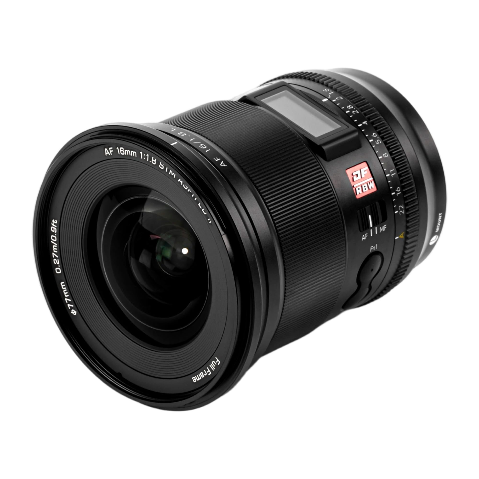 VILTROX 16mm F1.8 L Objektiv für L-Mount, Vollformat-Weitwinkelobjektiv mit großer Blende und LCD-Bildschirm für Panasonic LUMIX S5 II S1 S9 S1R II, kompatibel mit Lei ca SL2, Sigma FPL BF