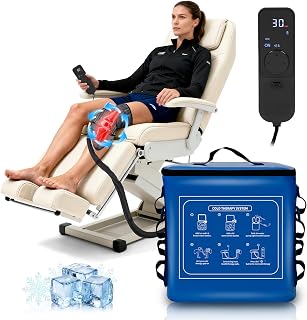 Cold Therapy Machine - Ice Machine for Knee After Surgery with Programmable Timer, Portable Cryotherapy Device for Pain Relief & Swelling Reduction in Shoulder, Hip, Ankle Recovery