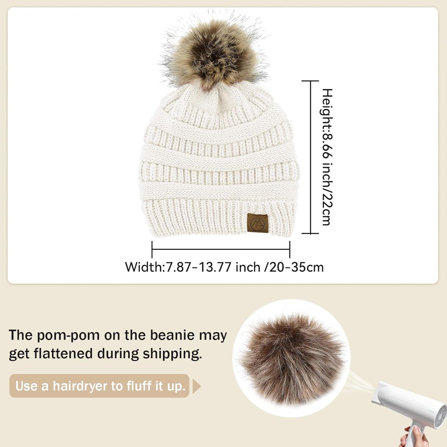 Satin Lined Beanie Winter Hats Silk Lining for Women Silk Lined Hat Slouchy Beanie with Pom - Image 5