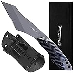 OERLA TAC OL-0022P Python Fixed Blade Outdoor Duty Straight Knife - Full Tang 420HC Stainless Steel Field Camping With G10 Handle, Waist Clip, EDC Kydex Sheath (Black)