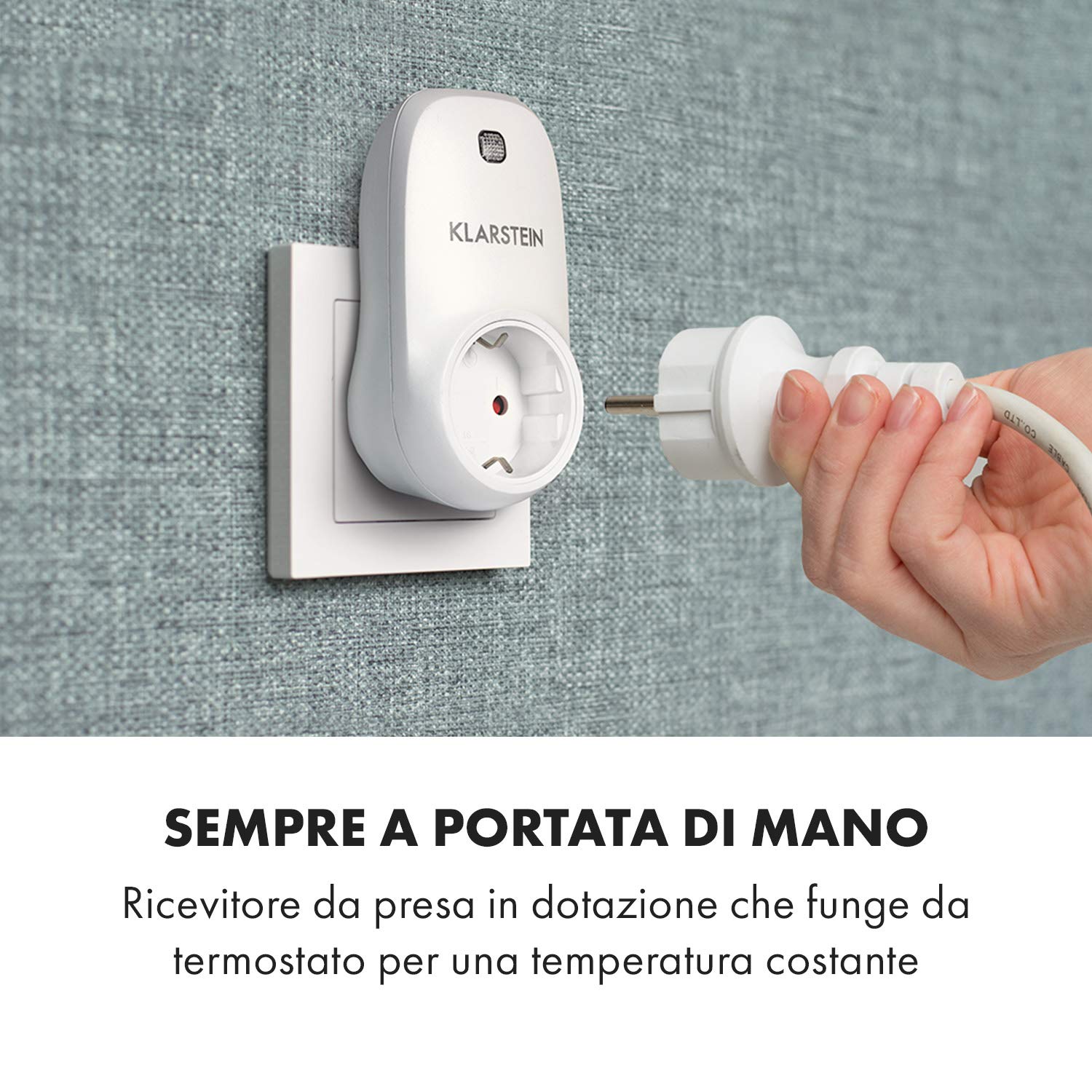 Klarstein Smart Stufa Elettrica Basso Consumo, Termoconvettore a Parete 350W Termosifone Elettrico, Riscaldamento Elettrico, Pannello Radiante Infrarossi, Lampada Riscaldante, Telecomando, IP52 No CO2