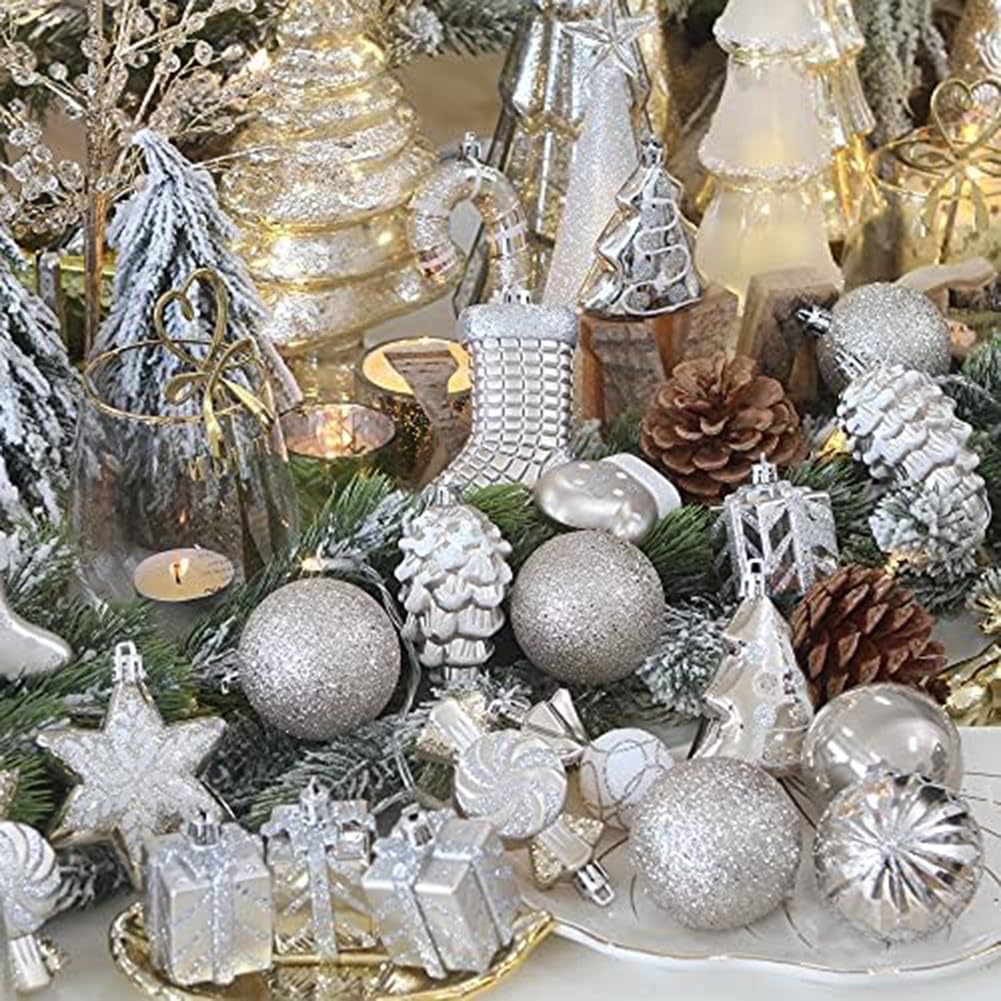 30 palline di Natale, 6 cm, mix di plastica infrangibile