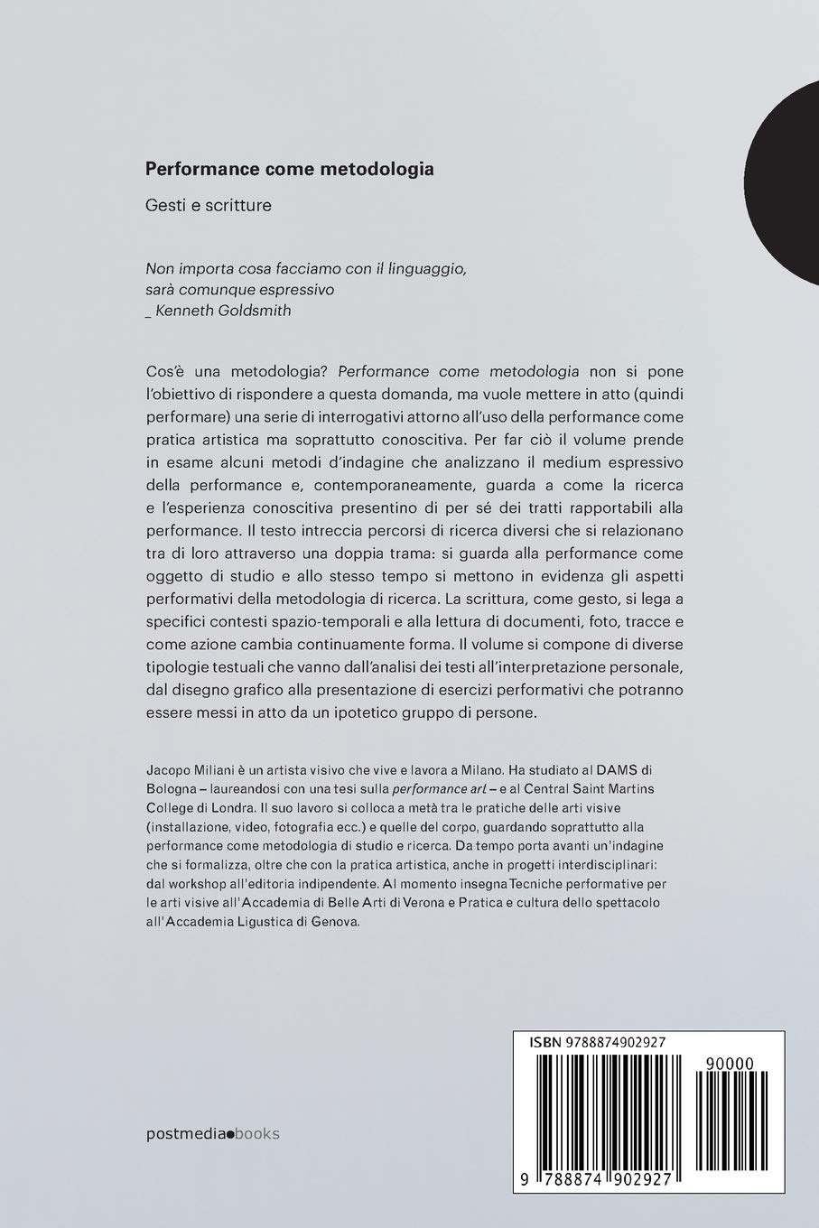 Performance come metodologia: gesti e scritture