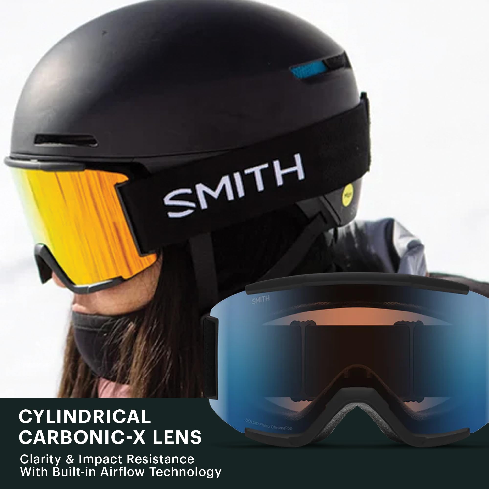 SMITH - Masque De Ski/Snow Squad Photochromique Cat 1 – 3 Black Homme - Homme - U - Noir