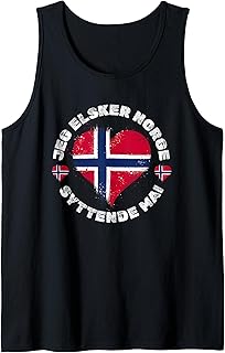Norway Flag on Syttende Mai or Norway Day A Proud Norwegian Tank Top