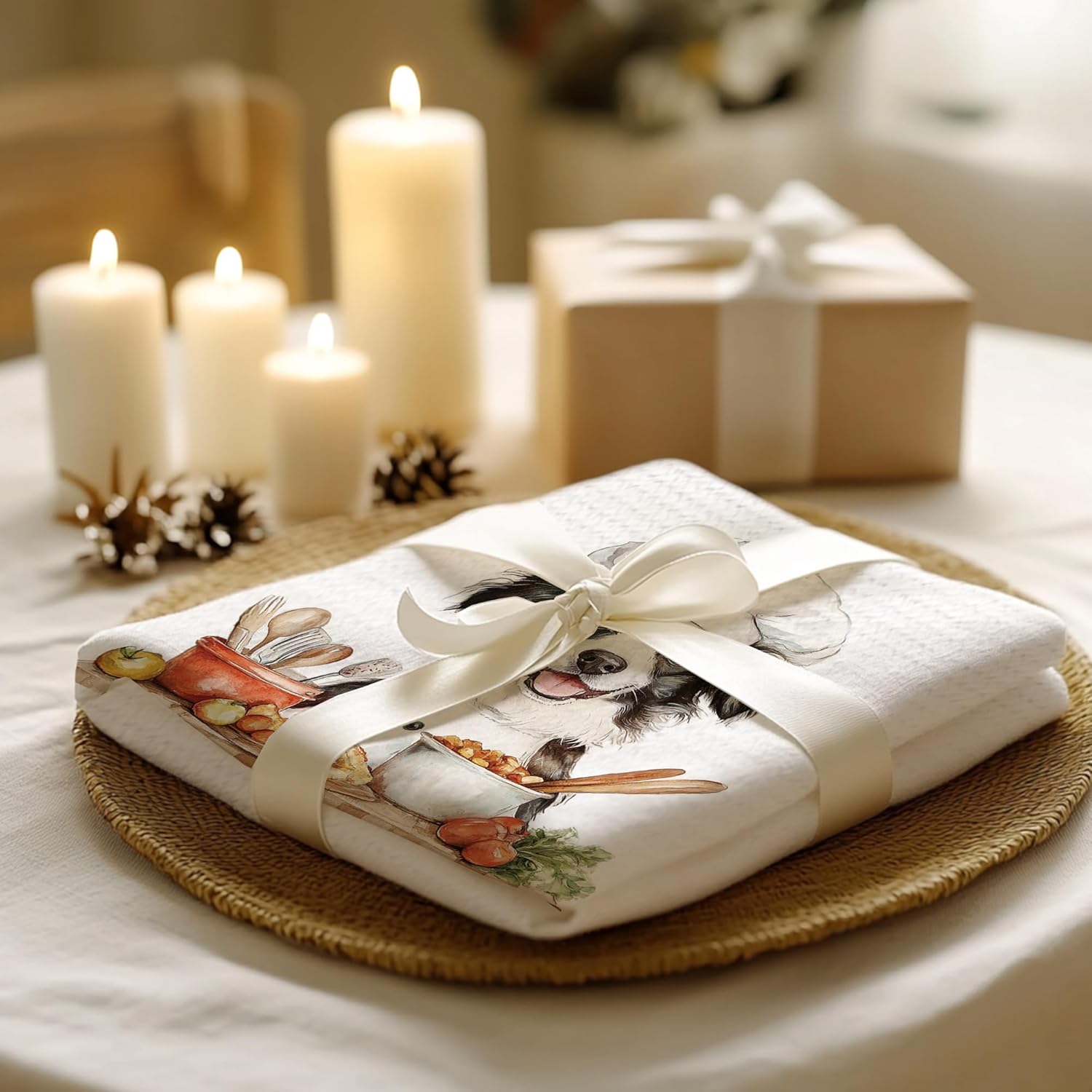 Cabana Bro Funny Border Collie Cooking Kitchen Towels, Border Collie Gifts, Funny Chef Dog Dish Hand Tea Towels for Kitchen Decor, Dog Lover Gifts, 16x24 Inch - Image 5