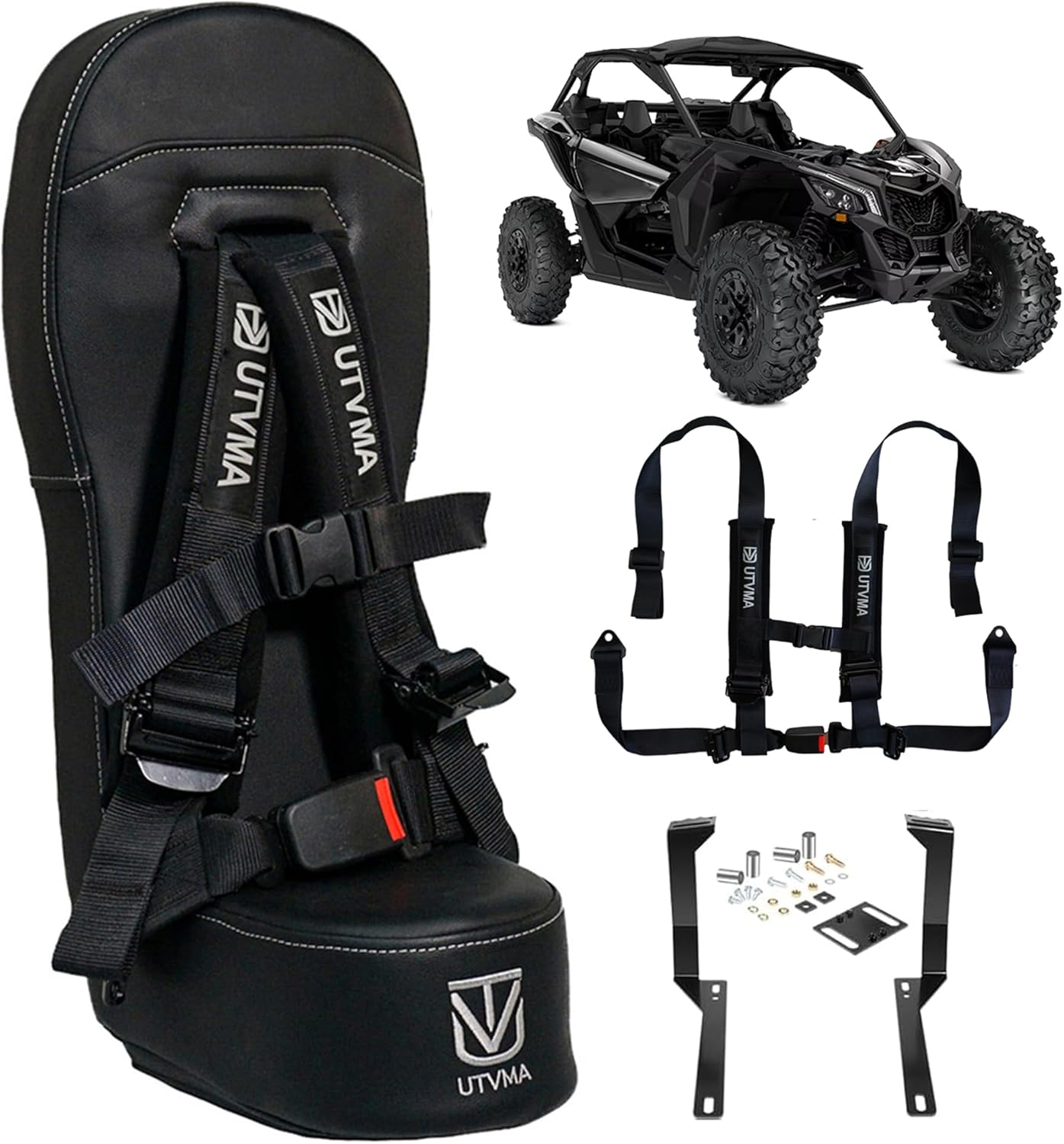 Bump Seat Compatible With Can Am X3 - Easy Install | UTV Jump Seat | Bump Seat for Kids - Harness & All Mounting Hardware Included, Front or Rear Use | All Models of X3 | (2017-2025)