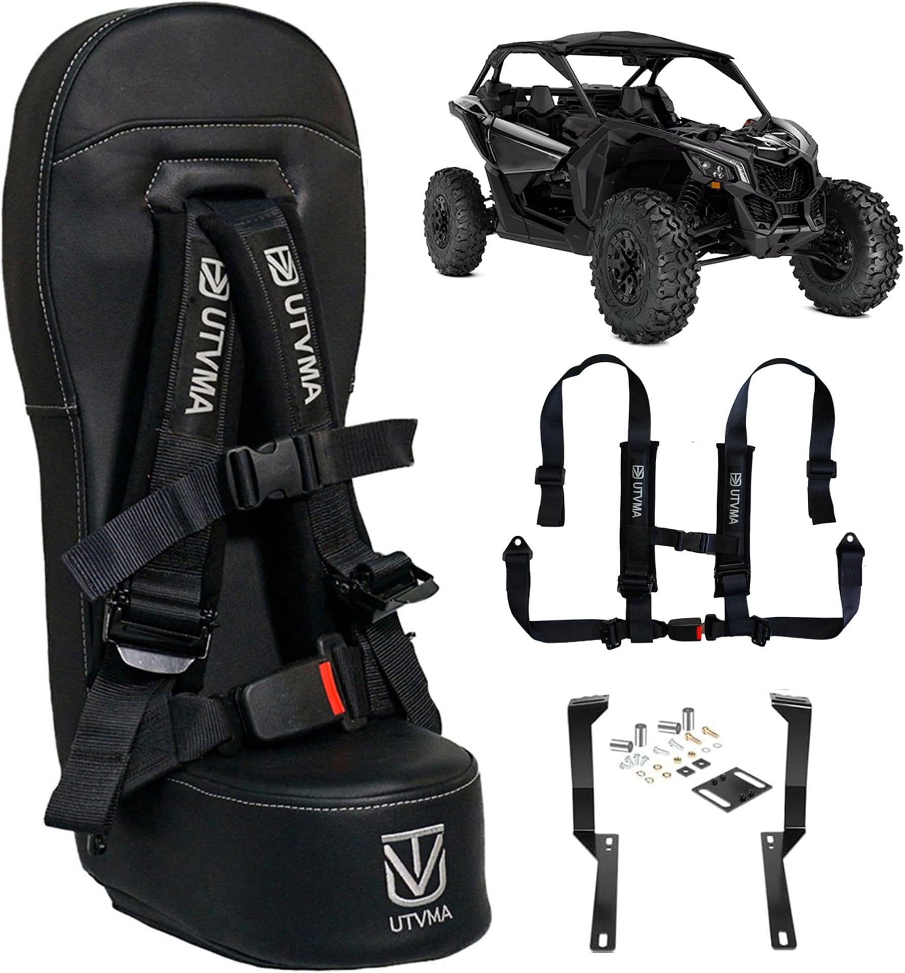 Bump Seat Compatible With Can Am X3 - Easy Install | UTV Jump Seat | Bump Seat for Kids - Harness & All Mounting Hardware Included, Front or Rear Use | All Models of X3 | (2017-2025)